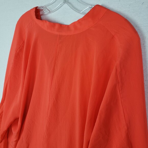 Ralph Lauren 100% Silk Top Oversized Boxy Fit Orange Red 2X Minimalist Lagenlook - Picture 10 of 10